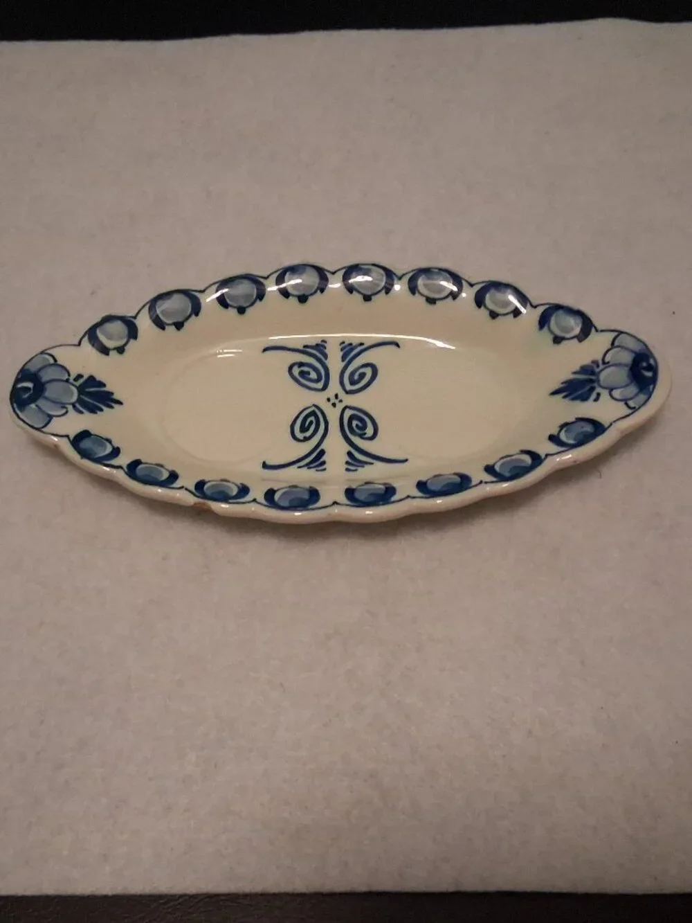 Vintage Hand-Painted Delft Holland 3pc Set - Dated 1938-1978 Dish & S/P Shakers